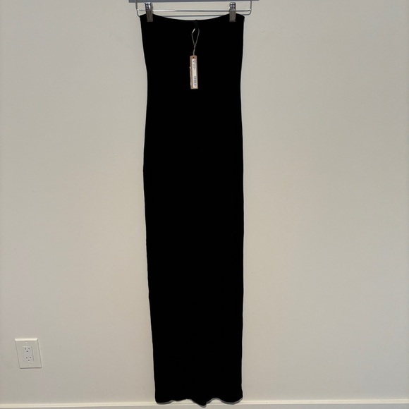Skims Soft Lounge Tube Dress Maxi Strapless Ribbed Onyx Black M NWT - Picture 5 of 6